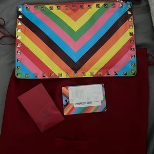 Like new multi colored Valentino clutch Reversable
